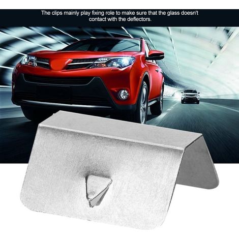 Universal set of stainless steel retaining clips for car wind and rain deflector channel (6pcs) (1/5)