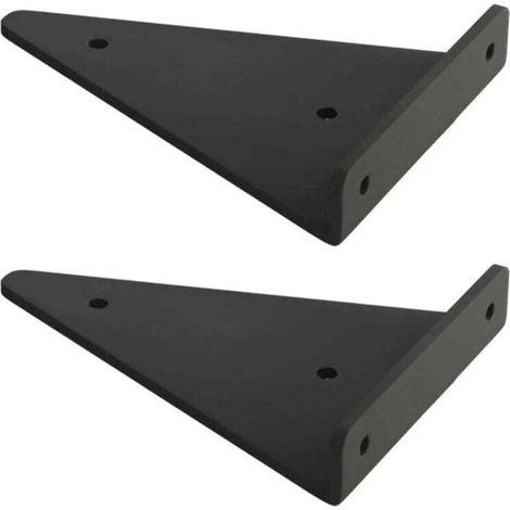 Support D'étagère en Triangle en Métal Flottant,Equerre Etagere Mural Aveugles Dissimulés,Chambre à Coucher Salon Salle de Bain Bricolage Décoration Support,2 Pièces (17x13cm/6.7x5.1in,black) (1/5)