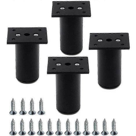Lot de 4 meubles en alliage d'aluminium avec pieds réglables, pieds de canapé-lit ronds en métal de 26 à 27 cm (1/5)