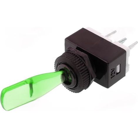 Beleuchteter Kippschalter 12V GRÜN 6A/12Vdc EIN-AUS