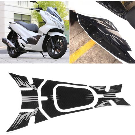 Autocollants pour réservoir d'essence Honda PCX125/150, motif imitation fibre de carbone, lot de 4, gris (1/5)