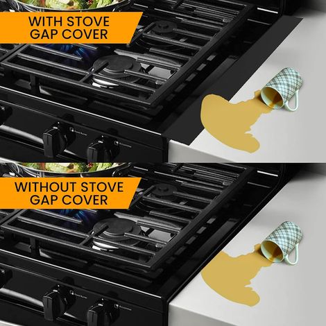 1 Cache-fente en silicone, résistant à la chaleur, antidérapant, 53 cm, pour four et cuisinière (1/5)