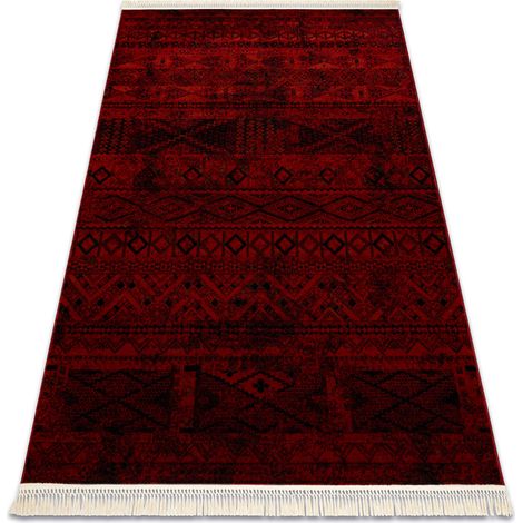 ORIENT 4722 tappeto bordeaux / nero Orientale, con frange red 100x200 cm