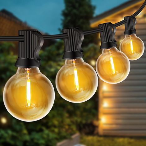 1 Guirlande lumineuse,LED G40,E12,Étanche IP44,Blanc chaud 2700K,Jardin,Mariage,Fête (1/5)