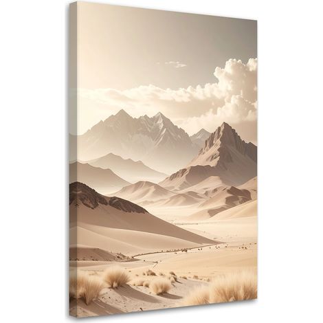 Quadro su tela, Paesaggio montano in beige, 80x120 (1/5)