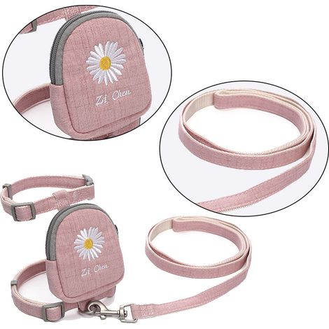 1 Harnais pour chat et chien, sangle de poitrine, boucle POM, sac à dos réglable, transport animaux (1/5)
