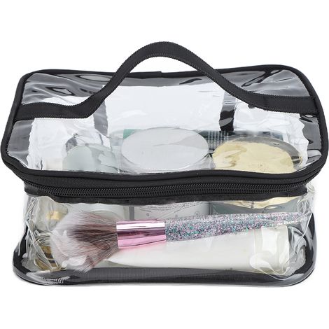 Trousse de toilette en PVC imperméable et transparente, sac de voyage portable à transporter à la main (1/5)
