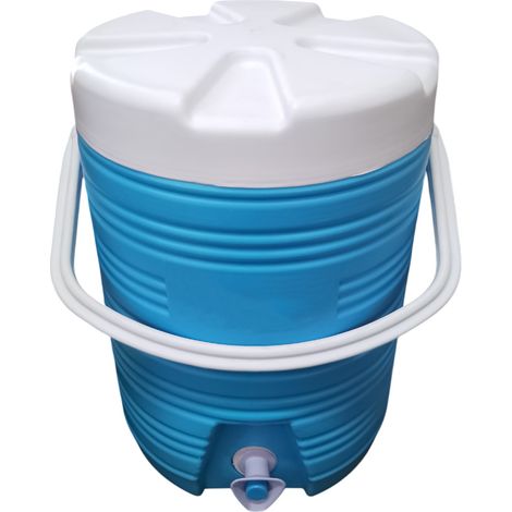 Thermos Borraccia Termica 9 Litri con Rubinetto e Maniglia Contenitore Frigo Acqua in Plastica Bocca Larga Tappo e Contenitore Porta ghiaccio – 5 Colori Disponibili - colorigenerali: CELESTE