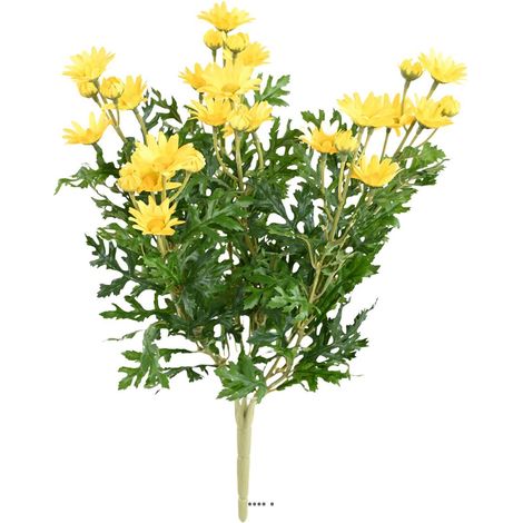Marguerite Anthemis Artificielle Jaune en Piquet &ndash H 40 cm &ndash 18 Fleurs - couleur: Jaune