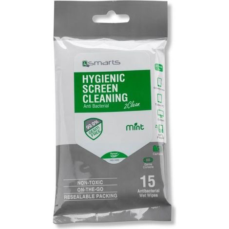 Pack 15 lingettes nettoyantes 4smarts pour écran - Désinfectant et antibactérien (1/4)