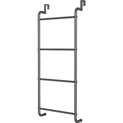 Porta asciugamani a 4 livelli da appendere alla porta, per asciugamani e accessori, nero (1/5)