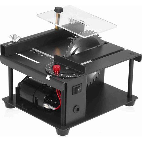 Scie circulaire de table multifonctionnelle 110-240 V, mini-coupeuse électrique de bureau avec lame, vitesse et angle réglables, profondeur de coupe jusqu'à 35 mm pour bois, plastique et acrylique. (1/5)