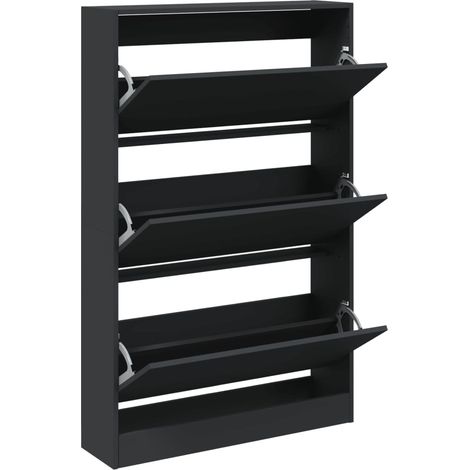 Meuble à chaussures,Armoire à chaussures noir 80x21x125,5 cm bois d'ingénierie CFW2962357 (1/5)