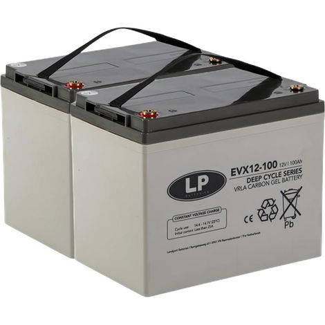 Blei Akku 2x 12V 100Ah passend für 24V Rollstuhl Elektromobil uvm (1/5)