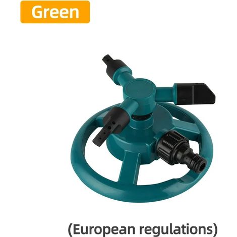 Système d'arrosage automatique rotatif à 360° (vert) pour jardin et pelouse, avec buse rotative à raccord rapide et accessoires d'irrigation. (1/5)