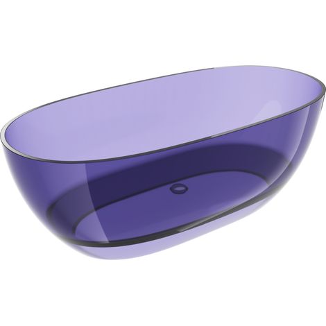 Mexen Pure dunkles Schieferblau freistehende transparente Badewanne 170 x 80 cm, Chromverschluss - 58071708010 (1/5)