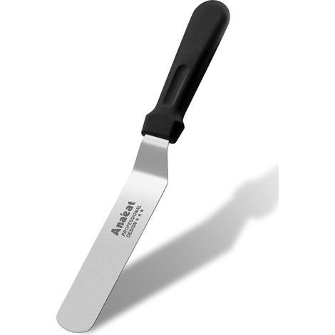 Anaeat Glasurspatel 15 cm abgewinkelt Edelstahlklinge Zuckergussmesser (1/5)