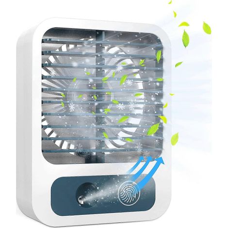 Mini ventilateur de bureau brumisateur avec réservoir d'eau de 60 ml, 3 vitesses, rechargeable par USB, silencieux (1/5)