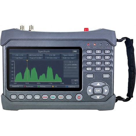 ST-6986 Détecteur de signaux satellite DVB-S/S2/T/T2/C, appareil portable numérique de mesure de signal, compatible HEVC H.265 (10 bits) et MPEG-4, avec écran TFT LCD 7 pouces. (1/5)