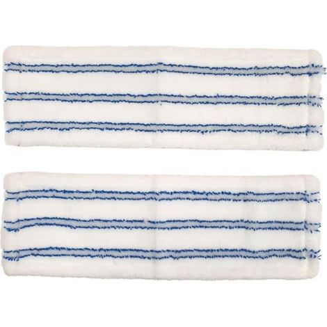 Lot de 2 housses plates en microfibre pour grattage, dimensions 44 cm x 14 cm, pour balai combiné professionnel (1/4)
