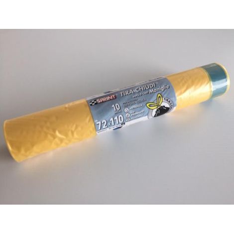 Rotolo 10 sacchi gialli profumati per raccolta differenziata - 110 L - 72x110 cm