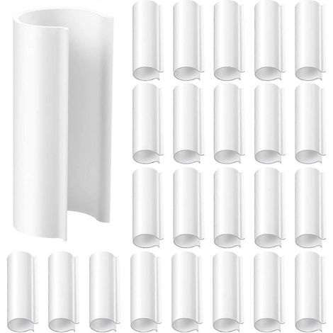 Jetec Lot de 32 clips de fixation pour tuyaux PVC, fixations pour bâches de piscine hors sol, serres, bâches de jardin, abris, protection contre les oiseaux, longueur 6,1 cm (pour tuyaux de 19 mm). (1/4)
