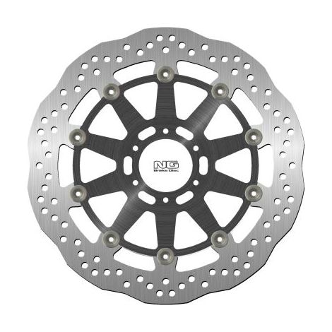 Disco de freno delantero NG para Aprilia Drosoduro 900/Tuono 660 '17-'22, Moto Guzzi V7, V85, V9, V100 '16-'22, Benelli, TNT, Tornado (320 x 64 x 4,5 mm) (6 x 8,5 mm) con flotación ondulada (centro de