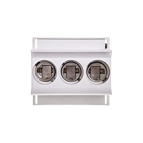 HAGER LD02K63-3KS D02 SOCLE DE FUSIBLE EN CÉRAMIQUE AVEC COUVERTURE, VIS, 3 BROCHES, 63 A