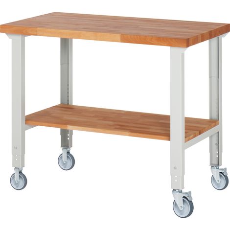 Rau Fahrbare Werkbank höhenverstellbar 7000-7, B1250xT700xH950-1000mm (1/4)