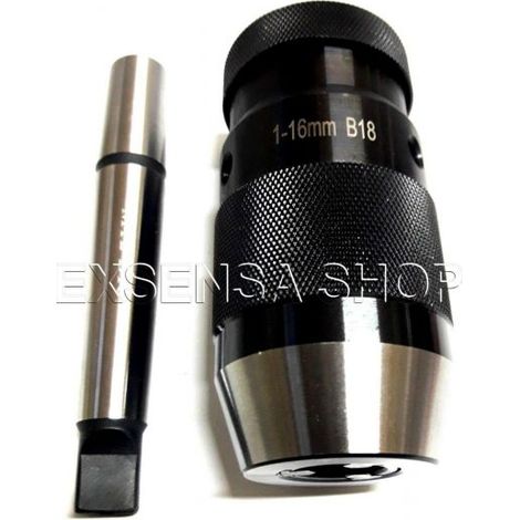 MANDRINO PER TORNIO AUTOSERRANTE ATTACCO MT2/3/4 TRAPANO A COLONNA CON CONDOLO 1-16mm B18 MT2