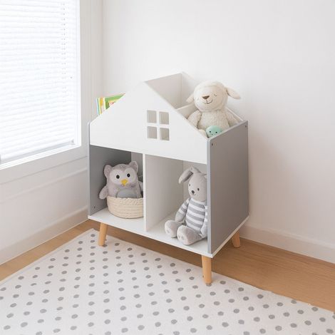 Mensola a forma di casa per bambini mdf e legno di pino