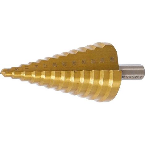 Foret Étagé Nitrure de Titane D.6-38 mm Perçage Précis et Durable, Pro - D-Work