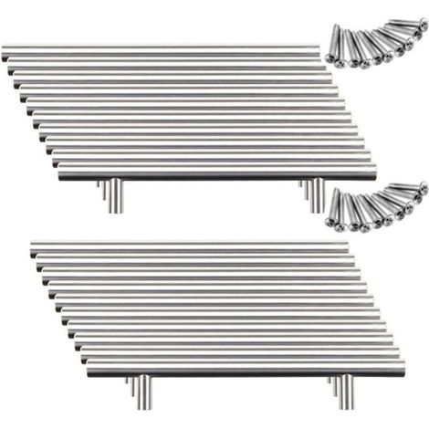 20pcs Poignée Bâton De Porte Cuisine Meuble Placard Inoxydable (128mm (Entraxe de Trous)) (1/4)
