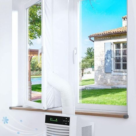 Kit Calfeutrage Climatiseur, 500CM Joint de Fenetre, Kit Climatisation Fenêtre Fonctionne avec Toutes Les Unités de Climatisation Mobiles et Sèche-Linge, Installation Facile [Classe énergétique A+++] (1/4)