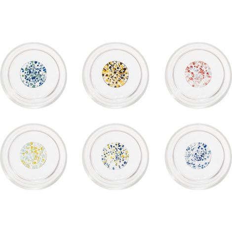 Teca Lot De 6 Verres Tumbler Ligne Terrazzo En Verre Borosilicate Avec Décors Assortis À L'Intérieur, Double Paroi, Design Empilable Et Ergonomique