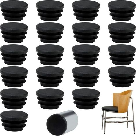 20 pcs Bouchons à lamelles Ronds 30 mm pour Tubes d'un diamètre extérieur de Ø 30 mm, Bouchons en Plastique Noir 30mm, Bouchon Rond (30mm 20pcs) (1/5)