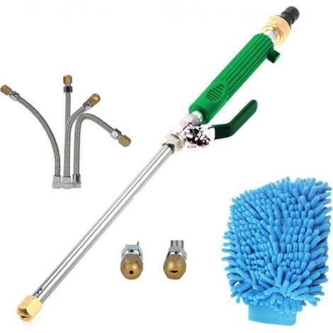 Idropulitrice, ugello ad alta pressione, lancia a spruzzo per tubo da giardino, pistola a pressione per lavaggio acqua senza perdite, ugello a spruzzo per la pulizia degli irrigatori, verde (1/3)