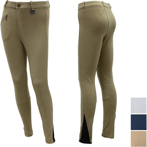 10 anni, beige: Pantalon d'équitation d'été pour enfants gagnant en jersey de coton stretch