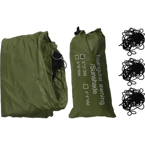 Voile D'ombrage Triangulaire - Auvent De Piscine Extérieure avec Revêtement Argenté pour la Protection Solaire(Vert) (1/5)