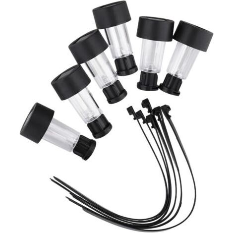 Lot de 6 lampes solaires de piscine étanches à LED décoratives pour piscines hors sol, trampolines, fêtes de jardin, décoration de vacances, installation facile, économie d'énergie, boîtier gris