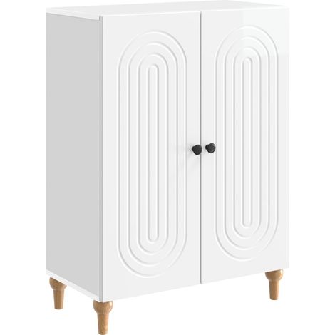 Credenza Bianco Lucido 66 x 34,5 x 90 cm Legno ingegnerizzato vidaXL