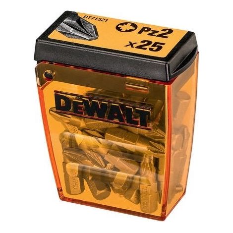 Dewalt – Embouts de vissage PZ2 25mm – Lot de 25 embouts – Pointe optimisée pour précision – Compatible avec coffrets TSTAK