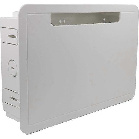 Boîtier multimédia mural encastrable de 9 pouces avec prise et interface réseau, compatible avec les téléviseurs à écran plat. Solution de gestion des câbles murale. (1/5)