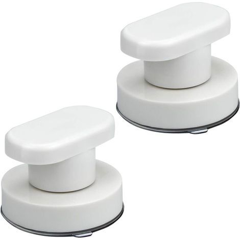 Set mit 2 Saugnapfgriffen für Toilettensitze, Türgriffe und Schubladen mit starken Saugnäpfen für Glastüren und Glasspiegel im Badezimmer. (1/4)