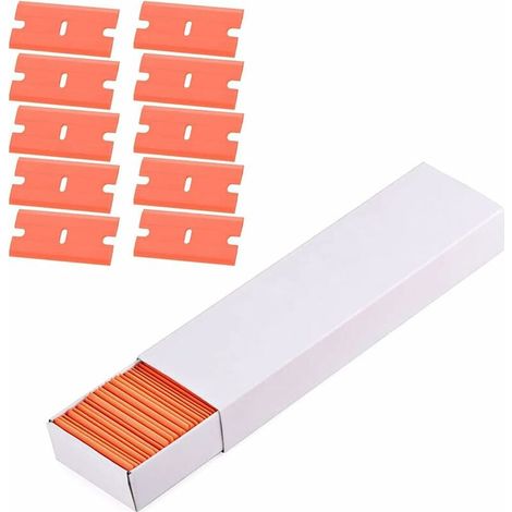 VURAHOME - 100 Pcs Lame de Grattoir, Lame Grattoir Plastique Lames Rechange Grattoir, Lame de Remplacement Grattoir pour Un Grattoir, Essuyez la Colle Étiquette Non Rayé (1/5)