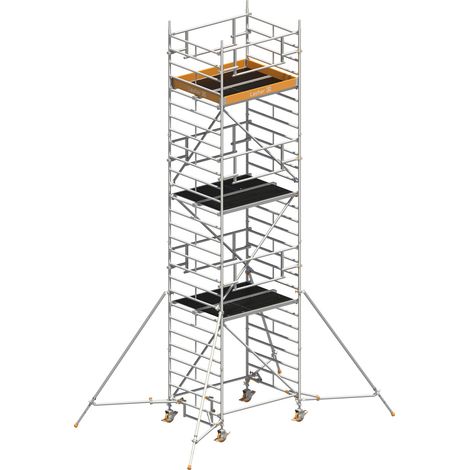 Layher Rollgerüst Uni Kompakt P2 Safety Plus mit Doppelgeländer und ausziehbaren Gerüststützen 8,20m AH (1/3)