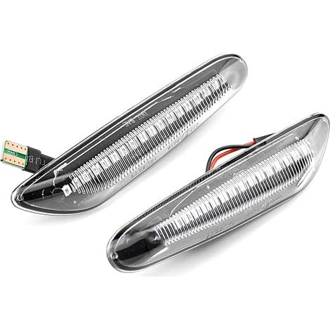 Clignotants latéraux dynamiques séquentiels à LED, connecteur T10, compatibles avec BMW E46, E90, Série 1, Série 3 et Série 5, deux clignotants ambre à lentille transparente. (1/5)