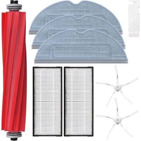 Kit D'Accessoires De Rechange Pour Xiaomi Roborock S7 T7 T7S T7Plus T7Splus S7Plus Aspirateur, 1 Brosse Principale, 2 Brosses Latérales, 2 Filtre Hepa, 3 Serpillère, 1 Brosse De Nettoyage (1/5)