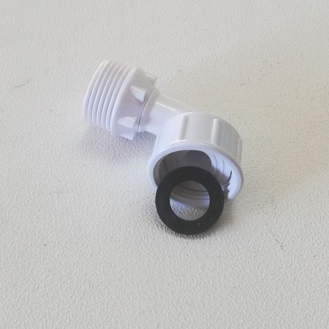 Pipa raccordo curvo bianco 3/4 x 3/4 per tubo carico lavatrice lavastoviglie (1/2)
