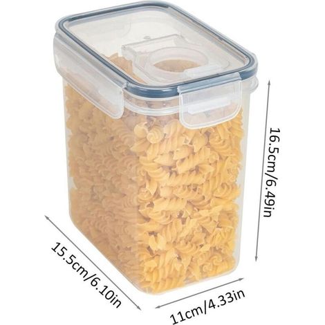 Boite De Rangement Cuisine 1,6l, Conservation Avec Couvercle, Hermétique Rangement Et Organisation Pour Stocker Les Cereales,Pâtes,Farine (1/4)